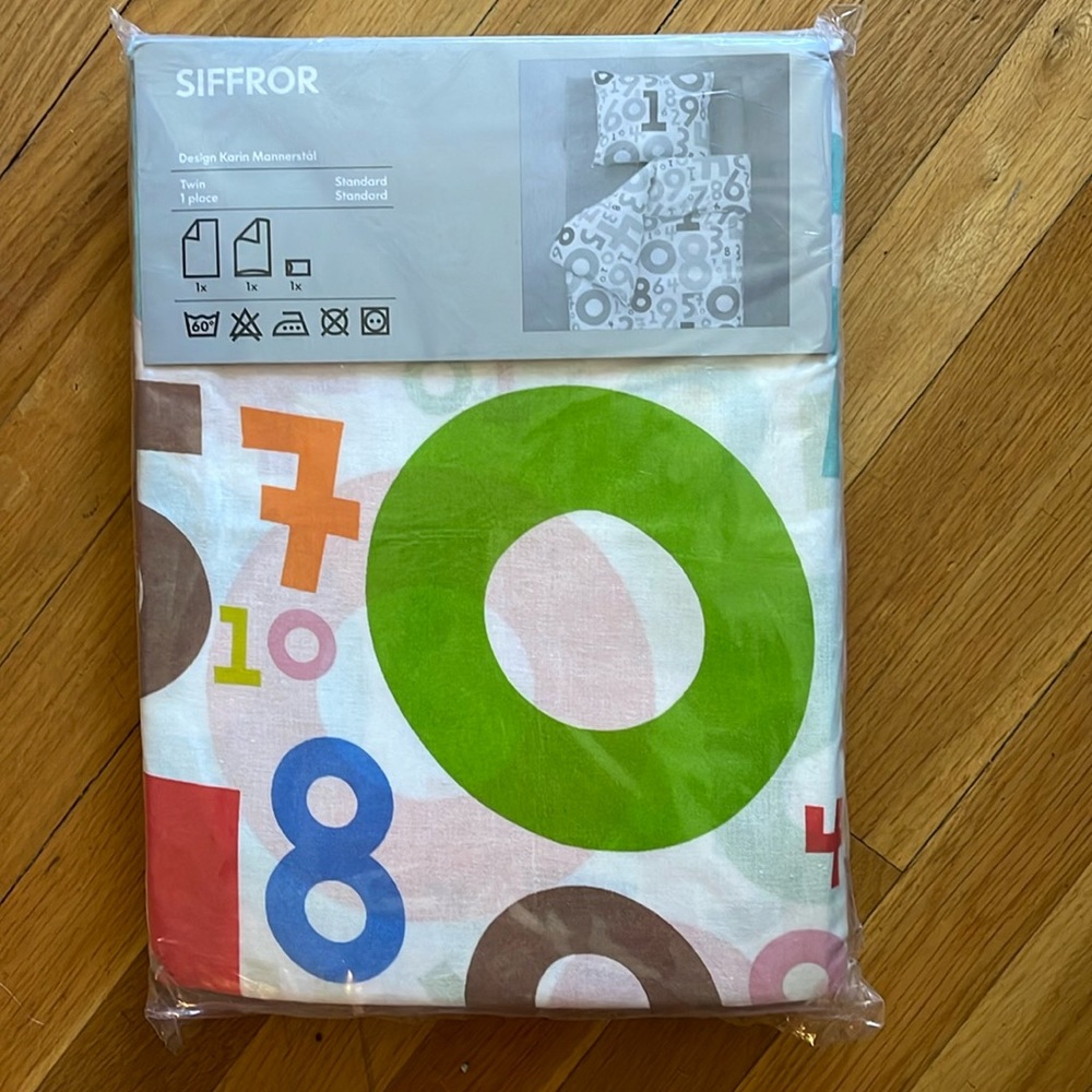 NEW IKEA number theme 3 piece twin sheets